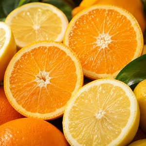 Sliced citrus fruit